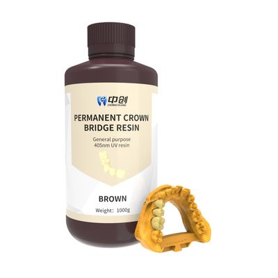 quality Multicolor Permanent Crown Bridge UV Resin Dental Light Curing 3D Printer Kekuatan tinggi tahan aus factory